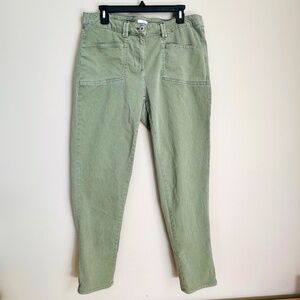 J Jill Green Denim Jeans Long Pants Cotton Spandex Casual 16 Petite